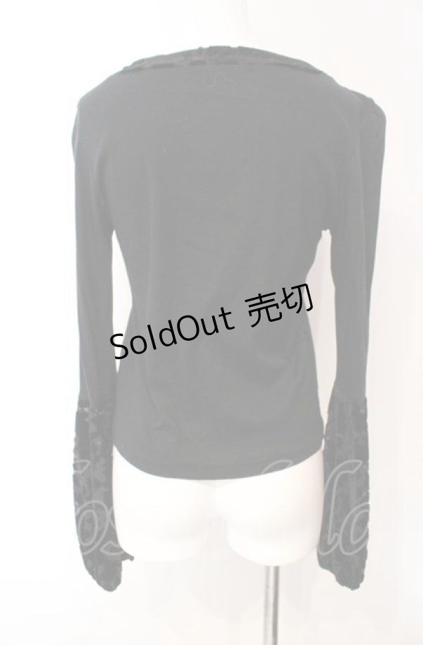 画像3: BPN / 透かしフロッキーカットソー M ブラック O-25-08-07-094-GO-TO-IG-OS (3)