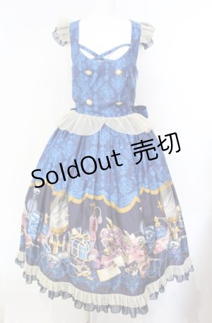 画像: metamorphose / Dress roomバッスルジャンパースカート(ミディ)  インクブルー O-25-08-07-003-ME-OP-IG-OS