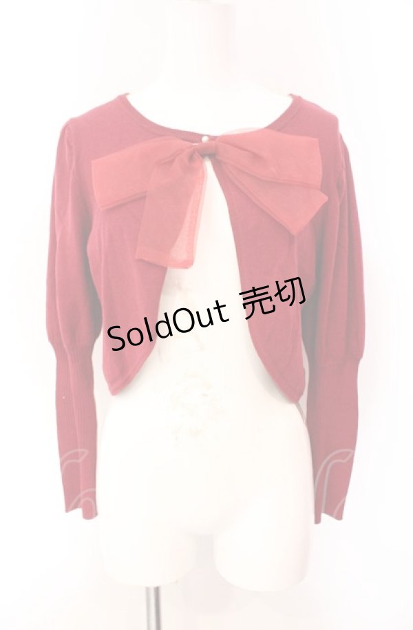 画像1: Maison de FLEUR / Snow Whiteニットカーディガン F ダークレッド O-25-08-07-019-LO-TO-OW-OS (1)