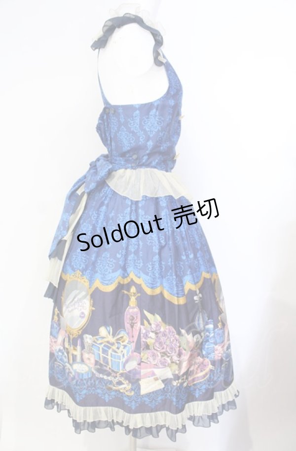 画像4: metamorphose / Dress roomバッスルジャンパースカート(ミディ)  インクブルー O-25-08-07-003-ME-OP-IG-OS (4)