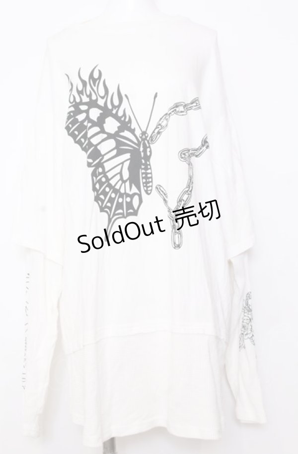 画像1: Candy Stripper / FIRE BUTTERFLY LAYERED  トップス  ホワイト O-25-08-08-027-PU-TO-IG-ZT066 (1)