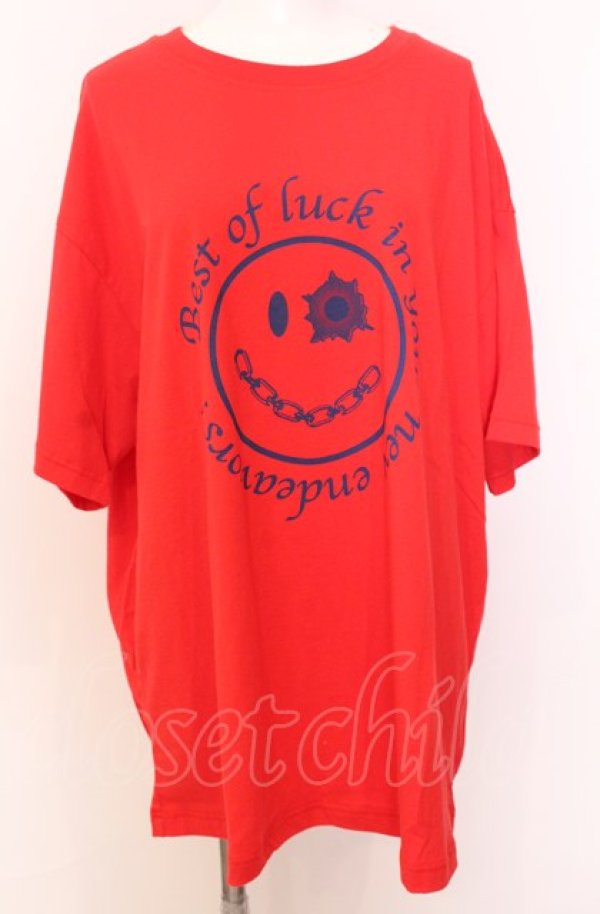 画像1: Candy Stripper / GET SHOT SMILE BIG TEE Tシャツ  レッド O-25-08-08-032-PU-TS-IG-ZT038 (1)