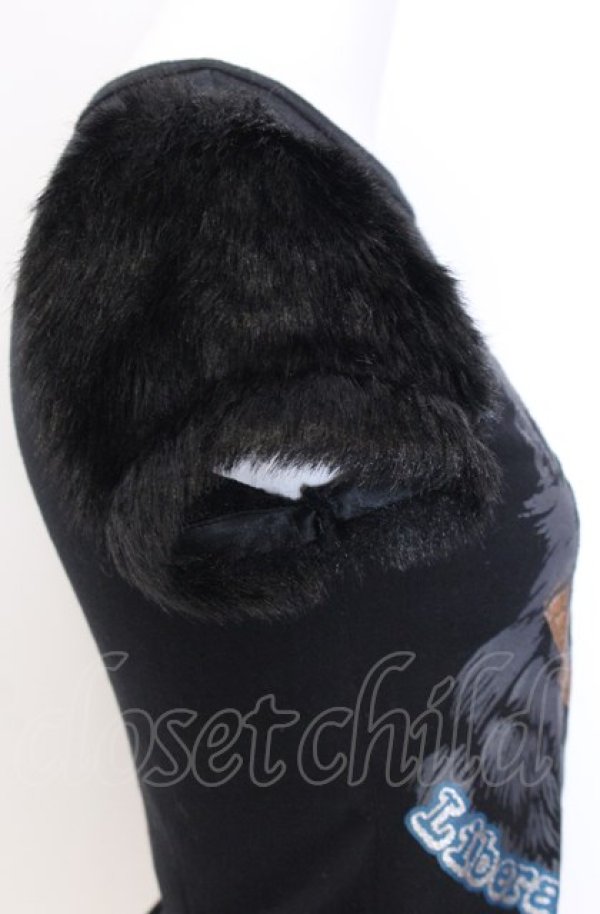 画像3: BATSU / ボアスリーブTシャツ M ブラック O-25-08-08-034-PU-TO-IG-ZT038 (3)