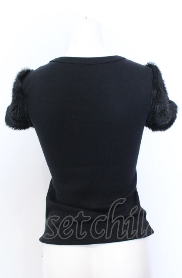 画像4: BATSU / ボアスリーブTシャツ M ブラック O-25-08-08-034-PU-TO-IG-ZT038 (4)