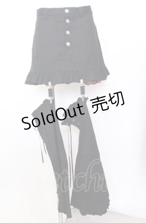 画像: BPN / バックティアードスカート  ブラック×レッドチェック O-25-08-08-036-GO-SK-IG-OS