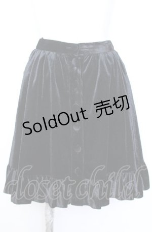 画像: PEACE NOW / バックリボンベロアスカート M ブラック O-25-08-08-037-PU-SK-IG-OS