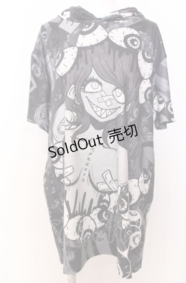 画像1: NieR CLOTHING / 擬人化パーカー  モノクロ O-25-08-08-045-PU-TO-IG-ZT038 (1)
