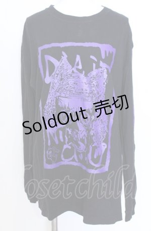 画像: NieR Clothing / プリントカットソー 3XL ブラック×パープル O-25-08-08-047-PU-TO-IG-OS