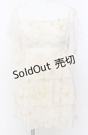 画像: BATSU / ラメプリントティアードトップス  アイボリー O-25-08-08-049-PU-TO-IG-OS