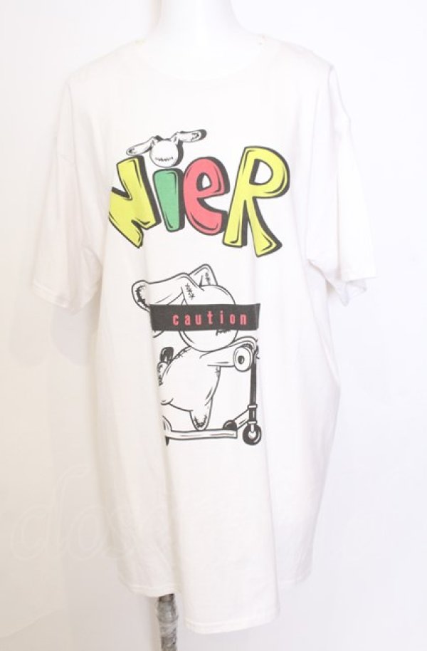 画像1: NieR Clothing / プリントTシャツ XL ホワイト cauion O-25-08-08-053-PU-TO-IG-ZT038 (1)