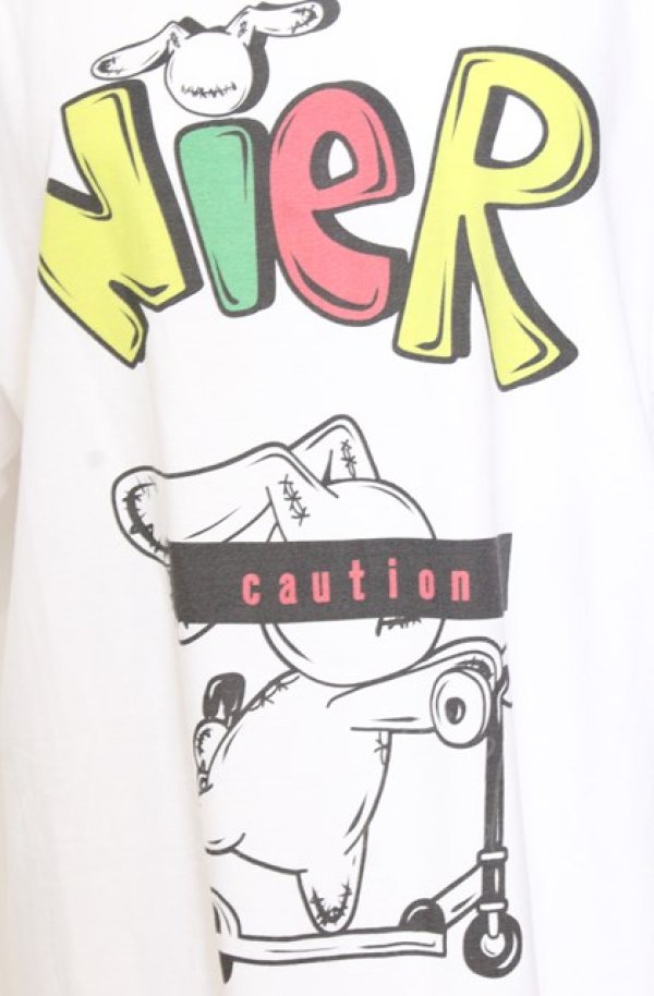 画像2: NieR Clothing / プリントTシャツ XL ホワイト cauion O-25-08-08-053-PU-TO-IG-ZT038 (2)