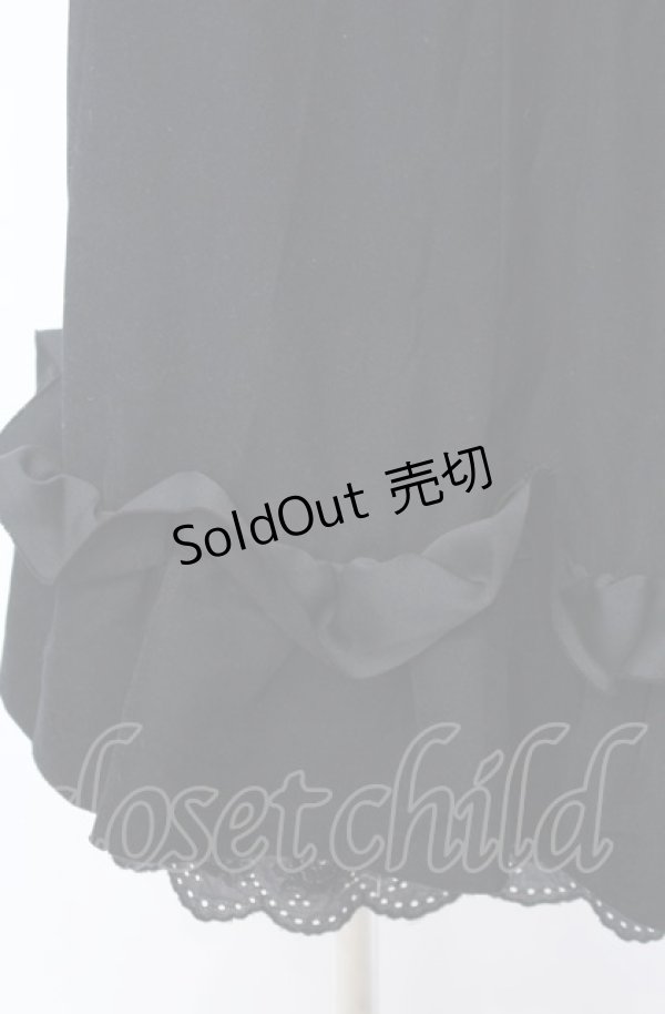 画像2: MIHO MATSUDA / ローズレース裾フリルロングスカート M ブラック O-25-08-08-007-GO-SK-IG-OS (2)