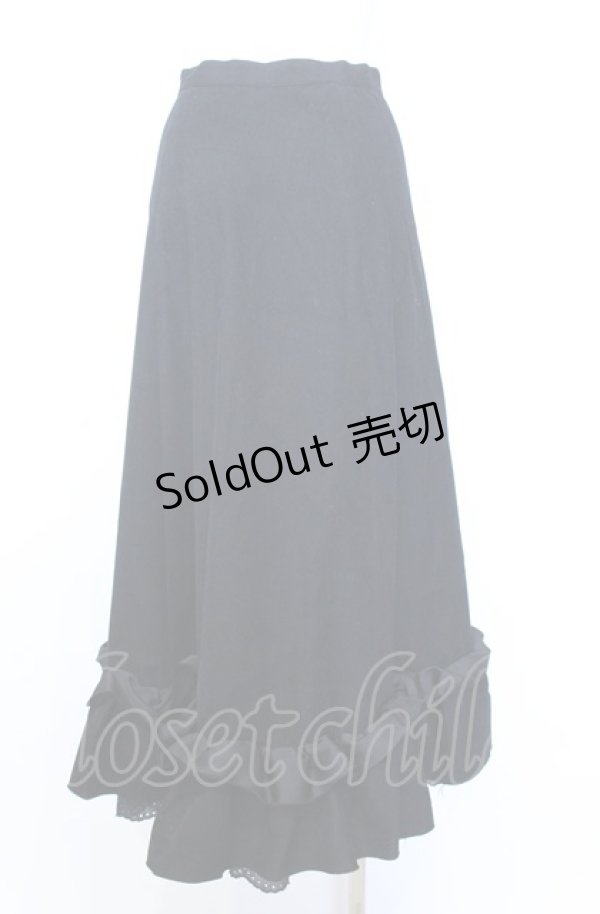 画像3: MIHO MATSUDA / ローズレース裾フリルロングスカート M ブラック O-25-08-08-007-GO-SK-IG-OS (3)