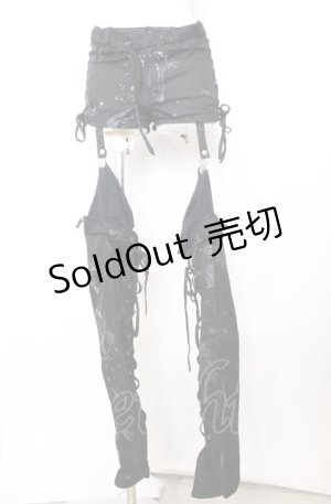 画像: h.ANARCHY / レッグカバー付きショートパンツ  ブラック O-25-08-08-002-HN-PA-IG-OS