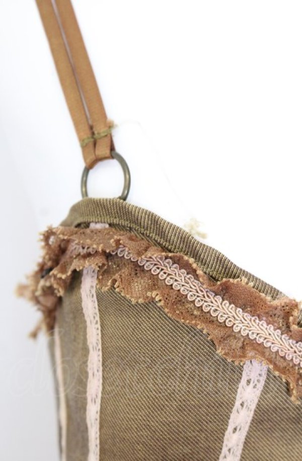 画像2: Ozz Croce / 薔薇刺繍サイド編み上げビスチェワンピース  カーキイエロー O-25-08-08-015-OO-OP-OW-ZY (2)