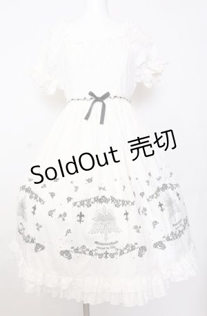 画像: metamorphose / 羽根十字架柄刺繍入り半袖ワンピースセット【ワンピース単品】  シロ O-25-08-08-016-ME-OP-IG-OS