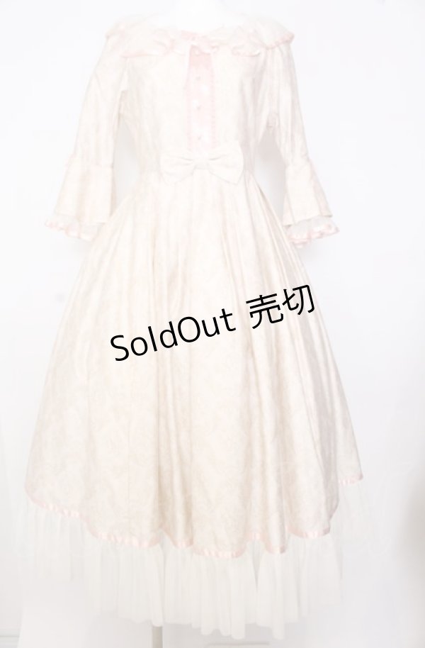 画像1: Victorian maiden / ダマスクキャットアントワネットドレス  ピンクベージュ O-25-08-08-020-CL-OP-OW-OS (1)
