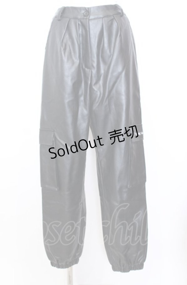 画像1: NieR Clothing / PU LEATHER 4POCKET PANTS【内側ふわもこ防寒】 パンツ  ブラック O-25-08-08-003-PU-PA-IG-ZT-CL001 (1)