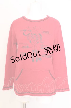 画像: MILK / ガールプリントトレーナー  アカ O-25-08-08-025-ML-TO-IG-ZT484