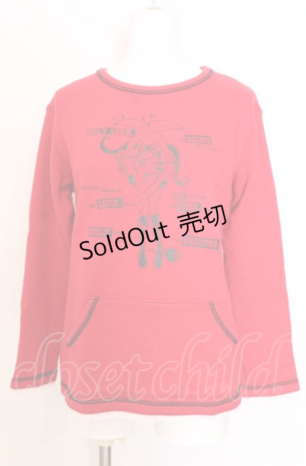 画像1: MILK / ガールプリントトレーナー  アカ O-25-08-08-025-ML-TO-IG-ZT484 (1)