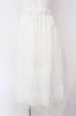 画像1: evelyn / ラメチュールロングスカート  シロ O-25-08-09-047-LO-SK-IG-ZT371 (1)