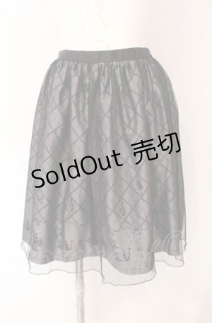 画像: axes femme POETIQUE / チュール重ねねこ柄スカート  クロ O-25-08-09-048-AX-SK-IG-OS