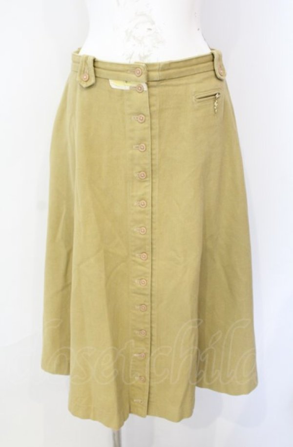 画像1: WONDERFUL WORLD / デニムフレアースカート  イエロー O-25-08-09-049-LO-SK-IG-ZT021 (1)