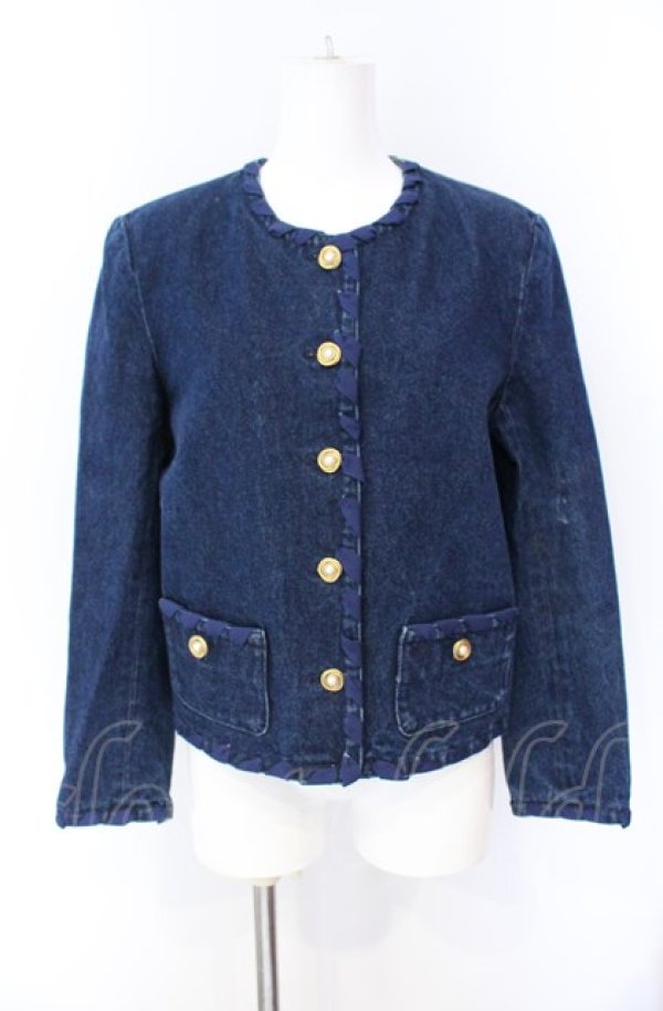 画像1: KANEKO ISAO / リボンからみデニムジャケット  インディゴ O-25-08-09-053-EL-JA-IG-ZT189 (1)