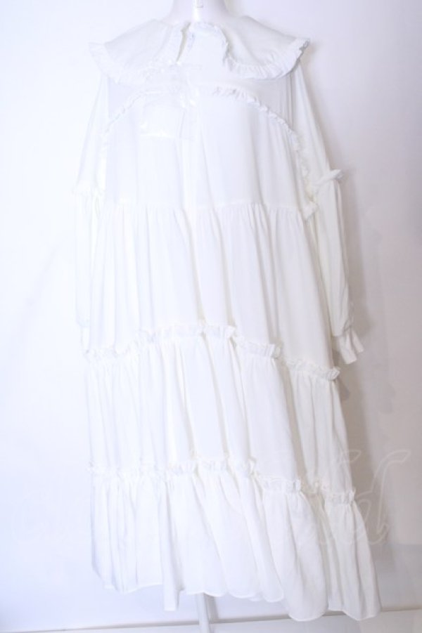 画像1: HEIHEI / フリルトラックドレス  シロ O-25-08-09-1029-PU-OP-IG-ZT093 (1)