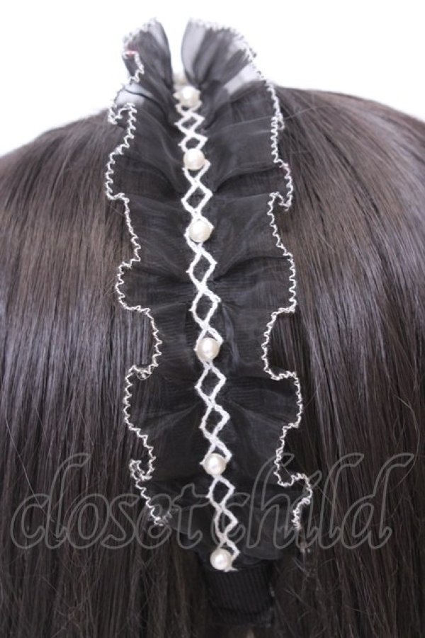 画像2: Rojita / ヘッドドレスパールカチューシャ  クロ O-25-08-09-1041-LO-AC-IG-ZT450 (2)