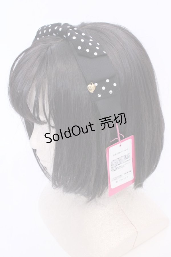画像1: Angelic Pretty / Dot Michelleカチューシャ  クロ×シロ O-25-08-09-1044-AP-AC-IG-OS (1)