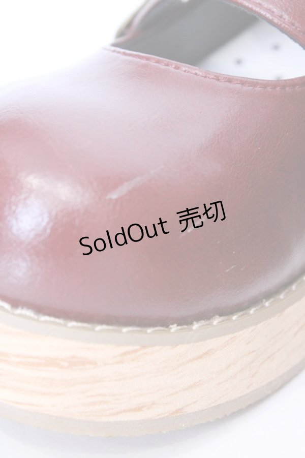 画像3: MODO（海外ロリィタ） / 木目調 厚底ストラップシューズ 38 ワイン O-25-08-09-1054-LO-SH-IG-ZT087 (3)