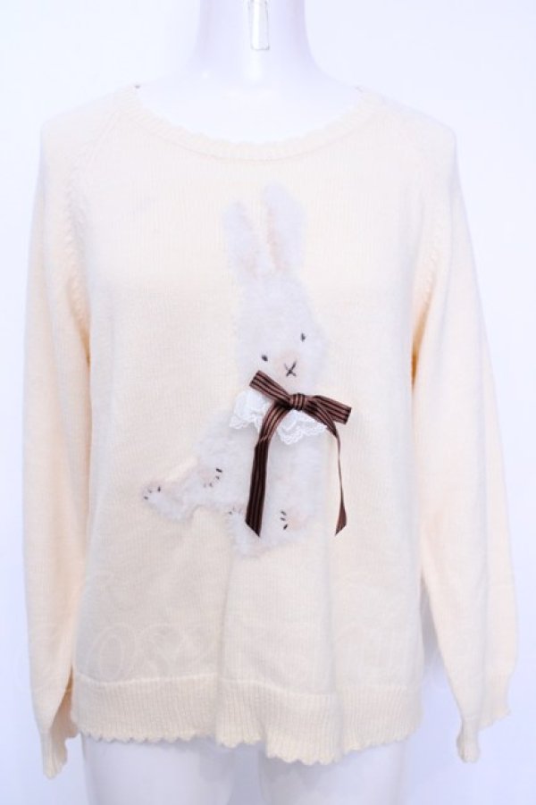 画像1: PINK HOUSE / クッキーラビッツモチーフニットプルオーバー  アイボリー O-25-08-09-1017-LO-TO-IG-ZI (1)