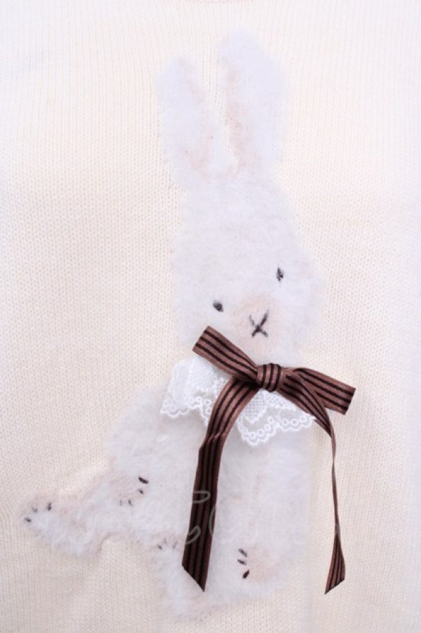 画像2: PINK HOUSE / クッキーラビッツモチーフニットプルオーバー  アイボリー O-25-08-09-1017-LO-TO-IG-ZI (2)
