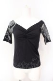 画像1: Qutie Frash / プリントスリーブTシャツ【旧タグ】  ブラック×シルバー O-25-08-09-018-QU-TO-IG-ZI (1)