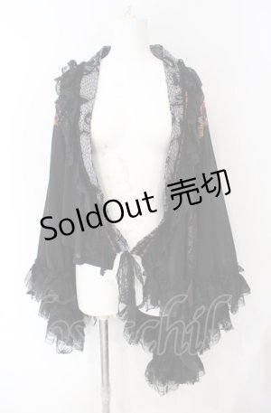 画像: Qutie Frash / シースルー着物袖カーディガン  ブラック×パープル O-25-08-09-021-QU-TO-IG-OS