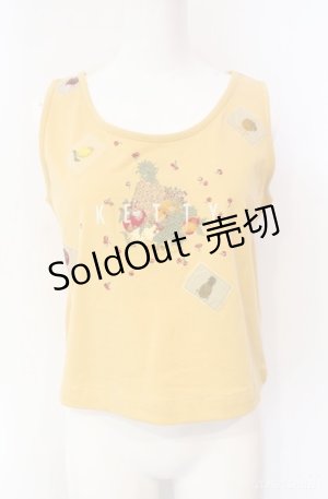 画像: KETTY / フルーツ刺繍タンクトップ  イエロー O-25-08-10-051-EL-TO-OW-ZI