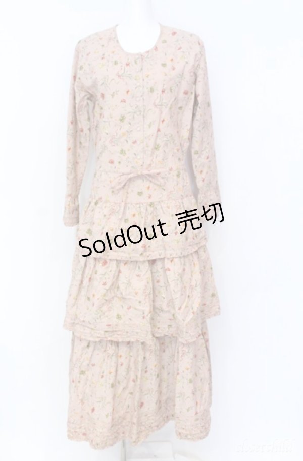 画像1: KANEKO ISAO / 花束柄ワンピース  ピンク O-25-08-10-061-EL-OP-OW-ZI (1)