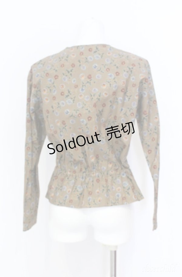 画像3: KANEKO ISAO / ピンタック使い花柄ブラウス  ブラウン O-25-08-10-067-EL-BL-OW-ZS (3)