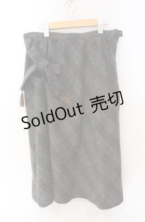 画像: KANEKO ISAO / ネップチェックスカート  グレー O-25-08-10-008-EL-SK-OW-ZI