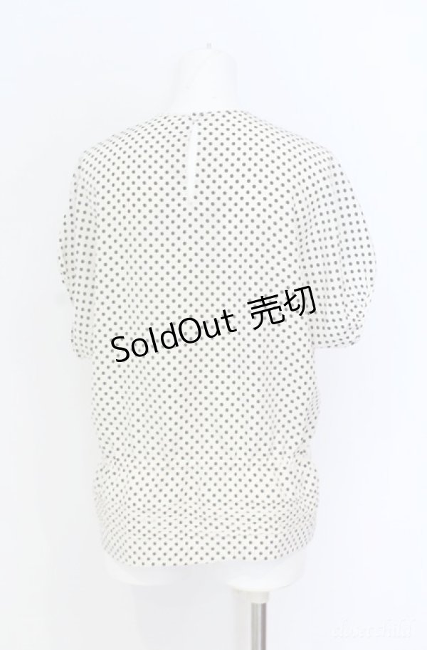 画像2: INGEBORG / ドット柄トップス  アイボリー×クロ O-25-08-10-072-LO-TO-OW-ZT197 (2)