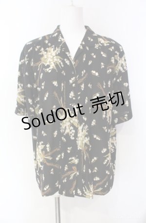 画像: KANEKO ISAO / 鈴蘭柄ピンタックブラウス  クロ O-25-08-10-011-EL-BL-OW-ZI