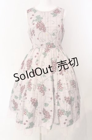 画像: axes femme kawaii / ぶどう柄ジャンパースカート  ピンク O-25-08-11-026-AX-OP-IG-OS