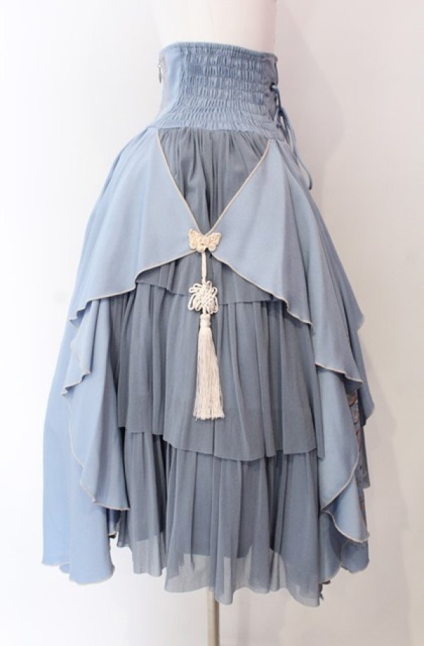 画像4: Ozz oneste / 鳳凰イレギュラーフリルスカート  サックス O-25-08-11-003-OO-SK-IG-ZY (4)