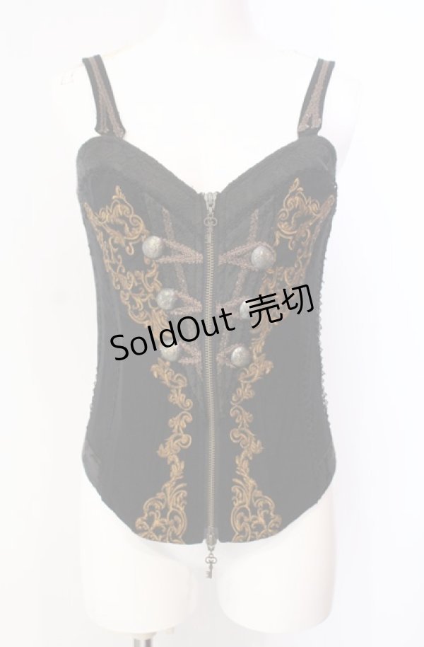 画像1: OZZ ANGELO / ナポレオンビスチェ  ブラック×マスタード O-25-08-11-038-OO-TO-IG-OS (1)