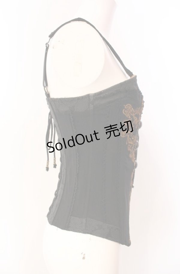 画像3: OZZ ANGELO / ナポレオンビスチェ  ブラック×マスタード O-25-08-11-038-OO-TO-IG-OS (3)