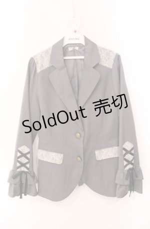 画像: axes femme / 袖レースアップジャケット  グレー O-25-08-11-043-AX-JA-IG-OS