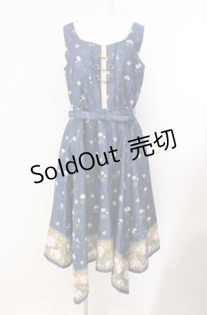 画像: axes femme / Mulhouse Collection フラワーパネル柄イレヘムワンピース  ネイビー O-25-08-11-052-AX-OP-IG-OS
