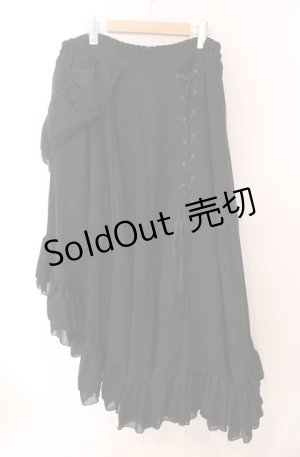 画像: MARBLE / 編み上げスカート  ブラック O-25-08-11-006-GO-SK-IG-OS