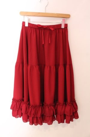 画像: axes femme kawaii / ミディフリルペチスカート M ワイン O-25-08-11-066-AX-SK-OW-OS